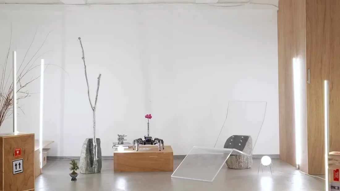 Batten and Kamp — Beauty Seeker Seeker, mobile robot carrying an orchid
