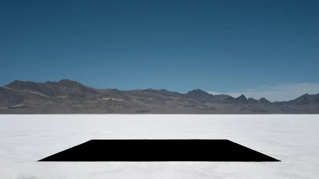 Gregory Orekhov — Shadow of Light, black square on the Bonneville Salt Flats